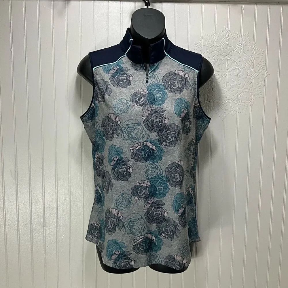 LADY HAGEN 1/4 Zip Sleeveless Golf Shirt